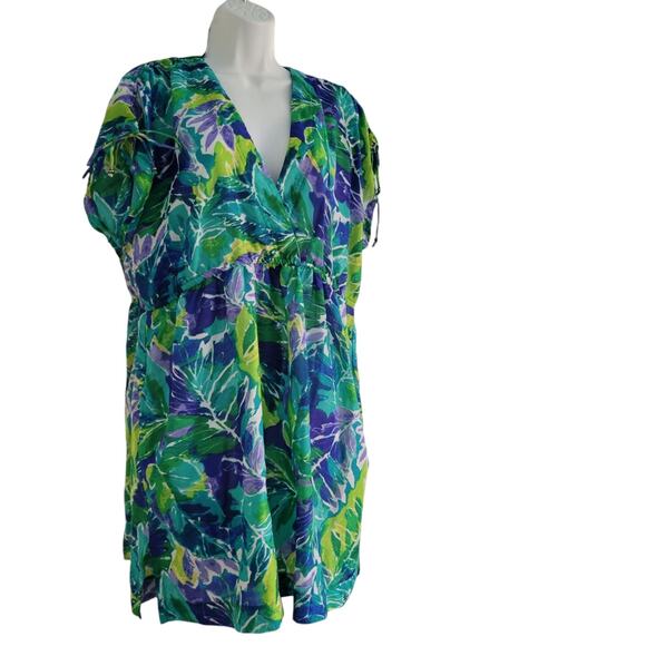 Ralph Lauren Beach Cover up Dress tropical print farrah XL Halftan - Picture 2 of 11